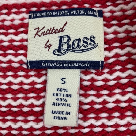 GH Bass & Co Crew Neck Red & White Striped Sweater - Picture 5 of 6